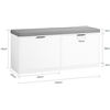 Image 5 : 1 SoBuy Storage Shoe Bench for Entryway/Hallway/Bedroom (Model:FSR147-W) - NEW IN BOX!