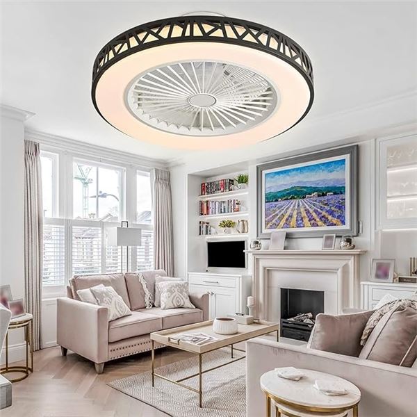 20" Bladeless Ceiling Fan w/ Light; Remote Control - Low-Profile Design; 3 Wind Speeds - NEW IN BOX