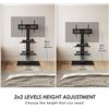 Image 7 : 1 Glass 3-Tier TV Stand with TV Mount for 32" to 65" TV's - NEW IN BOX! (Assembly Req'd)