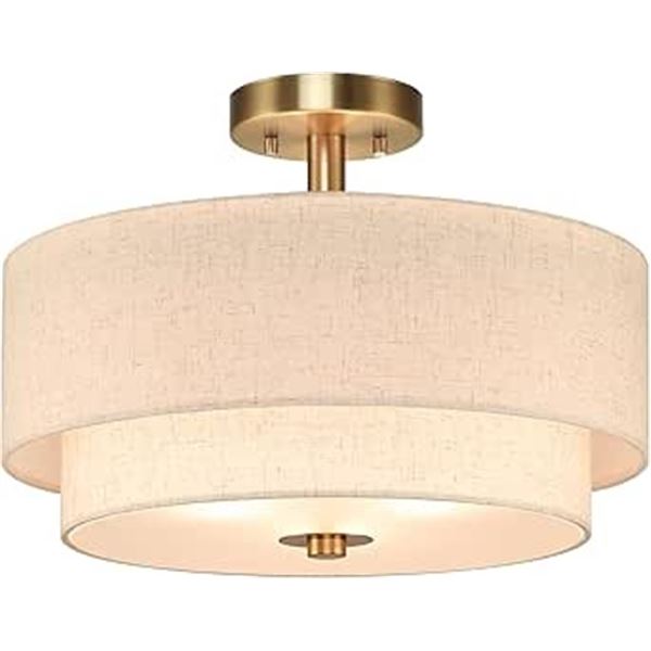 1 Xinbei Lighting 3-Light Semi-Flush Mount Ceiling Light Fixture - 16" Size - New in Box!