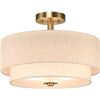 Image 1 : 1 Xinbei Lighting 3-Light Semi-Flush Mount Ceiling Light Fixture - 16" Size - New in Box!