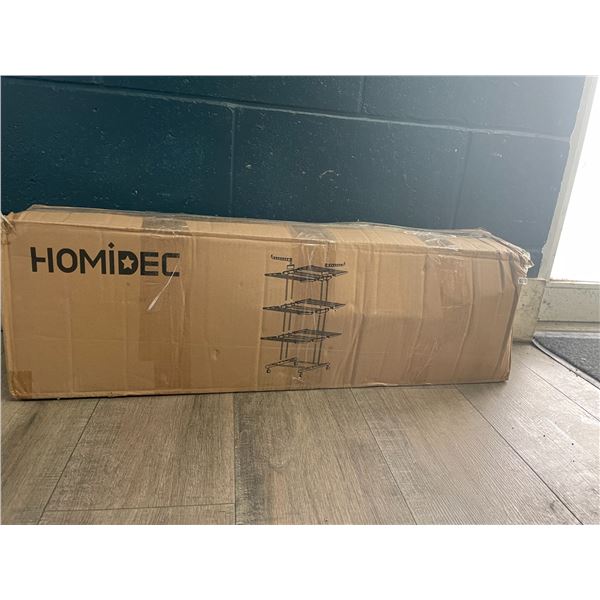 1 Homidec Clothes Drying Rack on Wheels - New In Box (Assembly Required)