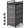 Image 1 : 1 4-Tier Drawer Nightstand/Storage Organizer w/ Fabric Drawers & Wood Top - New! (Assembly Req'd)