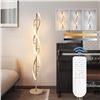 Image 1 : 1 Adisun 40W LED Abstract/Spiral Floor Lamp with Remote Control - Gold; 60" Size - New in Box!