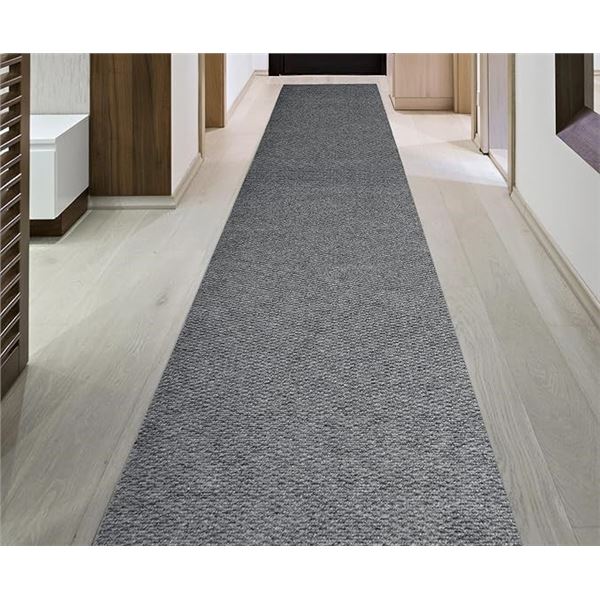 1 Indoor/Outdoor Utility Carpet Runner/Area Rug - 3FT x 8FT Size - Grey - Non-Slip Rug - NEW