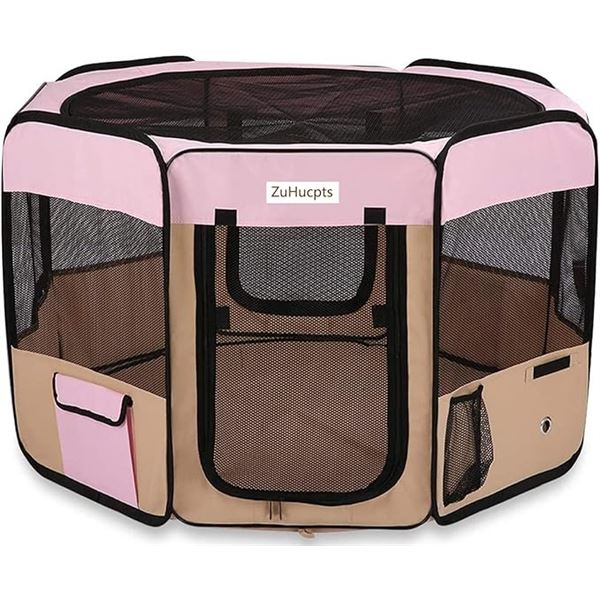 1 ZuHucpts 48" Portable/Foldable Pet Playpen/Exercise Pet Pen for Dogs - New