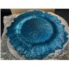 Image 5 : 12-Pack of Blue Plastic Round Ruffled Trim Dinner Plates - 13" Size - New in Box