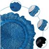 Image 6 : 12-Pack of Blue Plastic Round Ruffled Trim Dinner Plates - 13" Size - New in Box