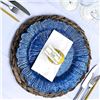 Image 7 : 12-Pack of Blue Plastic Round Ruffled Trim Dinner Plates - 13" Size - New in Box