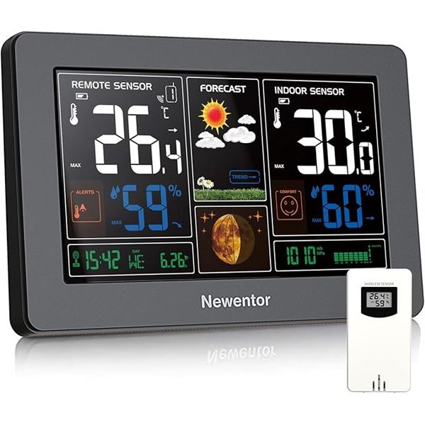 1 Newentor Wireless Weather Station; 7.5" Large Screen - New in Box