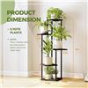 Image 2 : 1 Bamworld 5-Tier Metal Plant Stand for Indoor Plants; Corner Plant Stand - 42" Tall - New in Box