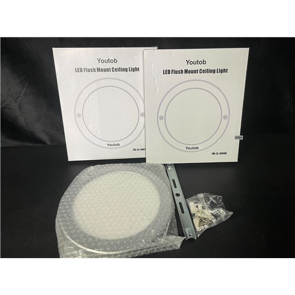 2 LED Flush Mount Ceiling Lights - Cool White 4000K - Brand New