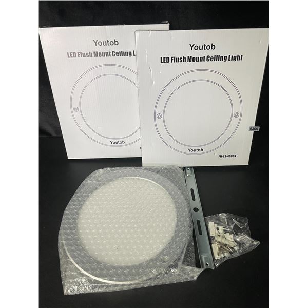 2 LED Flush Mount Ceiling Lights - Cool White 4000K - Brand New