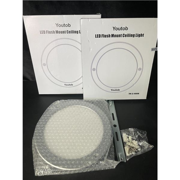 2 LED Flush Mount Ceiling Lights - Cool White 4000K - Brand New