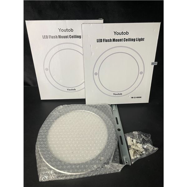 2 LED Flush Mount Ceiling Lights - Cool White 4000K - Brand New