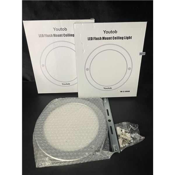 2 LED Flush Mount Ceiling Lights - Cool White 4000K - Brand New