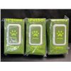 Image 1 : 3 Packs of iPetBa Unscented Hypoallergenic Pet Wipes - 100pcs Per Pack - 8" x 8" Size - New
