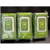 Image 1 : 3 Packs of iPetBa Unscented Hypoallergenic Pet Wipes - 100pcs Per Pack - 8" x 8" Size - New