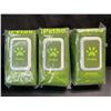 Image 1 : 3 Packs of iPetBa Unscented Hypoallergenic Pet Wipes - 100pcs Per Pack - 8" x 8" Size - New