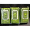 Image 1 : 3 Packs of iPetBa Unscented Hypoallergenic Pet Wipes - 100pcs Per Pack - 8" x 8" Size - New