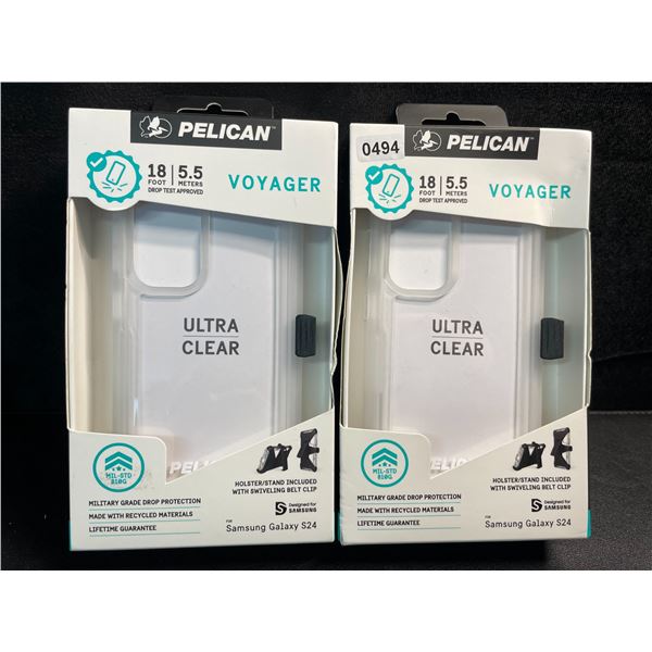 2 Heavy-Duty Pelican Brand Protective Voyager Phone Cases for Samsung Galaxy S24 - Brand New