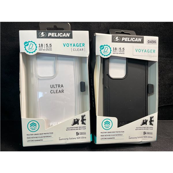2 Heavy-Duty Pelican Brand Protective Voyager Phone Cases for Samsung Galaxy S24 Ultra - Brand New