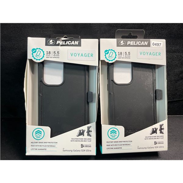 2 Heavy-Duty Pelican Brand Protective Voyager Phone Cases for Samsung Galaxy S24 Ultra - Brand New