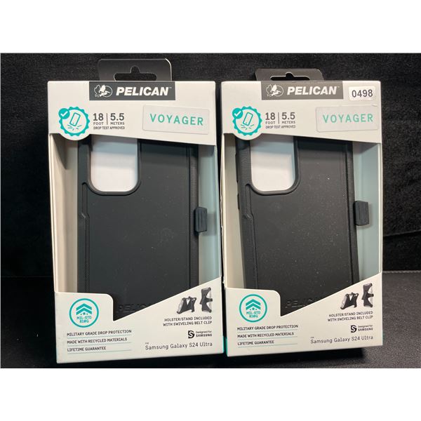 2 Heavy-Duty Pelican Brand Protective Voyager Phone Cases for Samsung Galaxy S24 Ultra - Brand New