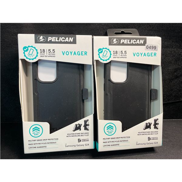 2 Heavy-Duty Pelican Brand Protective Voyager Phone Cases for Samsung Galaxy S24 - Brand New
