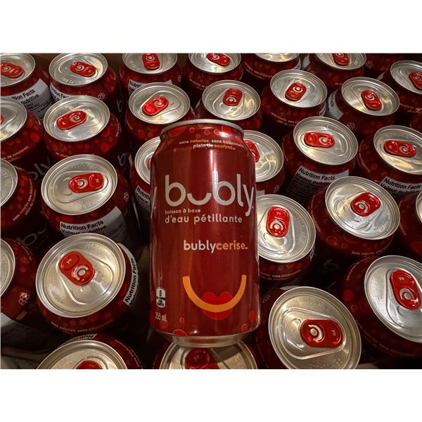 35 Single Cans of Cherry Bubly Sparkling Water Beverages - 355ml Each
