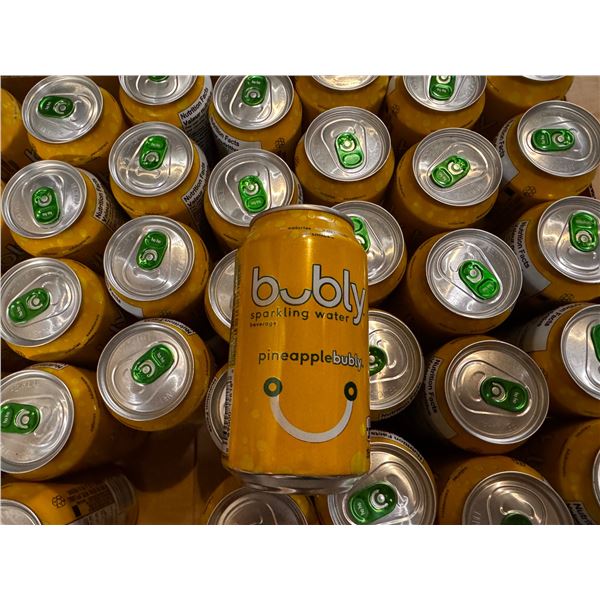 35 Single Cans of Pineapple Bubly Sparkling Water Beverages - 355ml Each