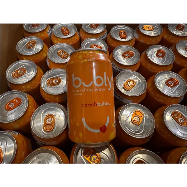 35 Single Cans of Peach Bubly Sparkling Water Beverages - 355ml Each