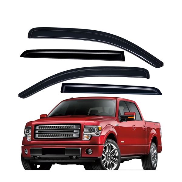 Lightronic Outside Mount Window Visors for 2010-14 Ford F150 - SVT Raptor SuperCrew - New
