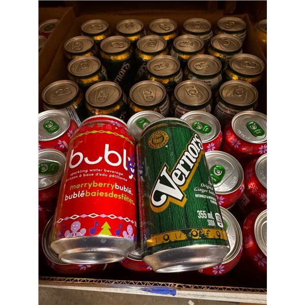 35 Single Cans of Assorted Sodas - Merry Buble - Vernors - 355ml Each