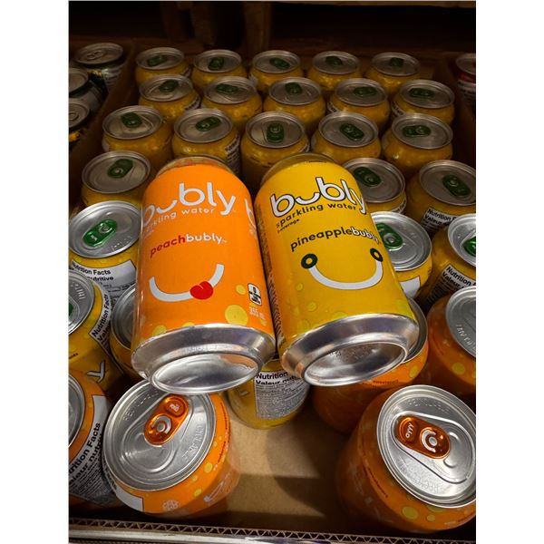 35 Single Cans of Assorted Sodas - Peach Bubbly - Pineapple Bubbly - 355ml Each