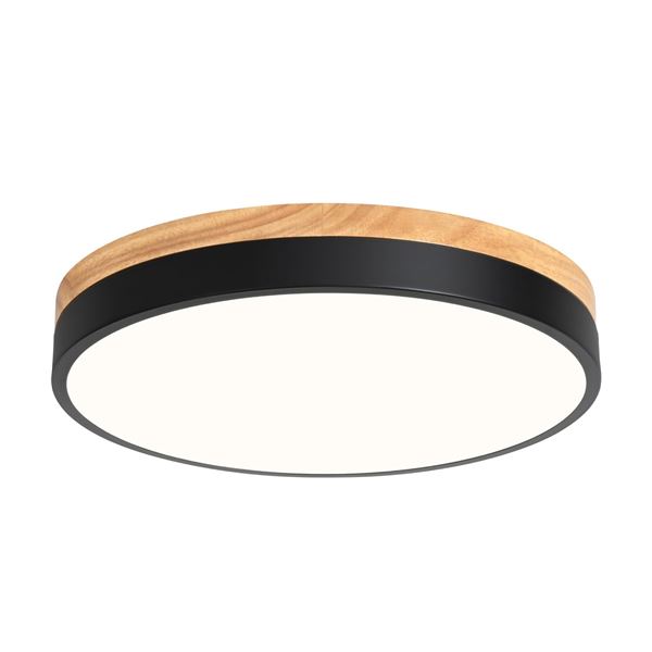Ultra Thin Home Ceiling Light Minimalist Black and Wood - New