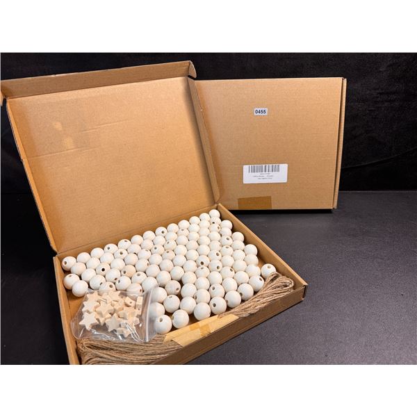 2 Boxes of Wooden DIY Bead Bracelet Kits 100pcs Each - New