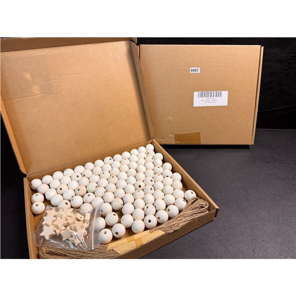 2 Boxes of Wooden DIY Bead Bracelet Kits 100pcs Each - New