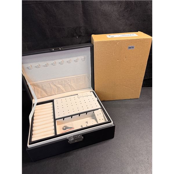 Black Locking Jewellery Box - New