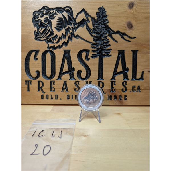 Lot 20-1)  1 oz Cook Island 1$ silver