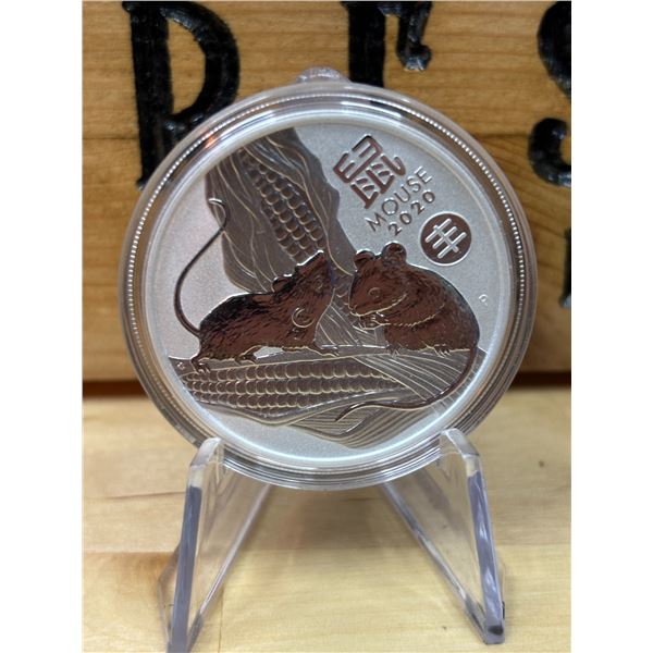 Lot 68-1) 1 oz Year of the Mouse Australia 2020 silver coin