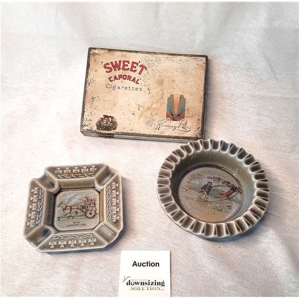 Ashtrays & Vinage Cigarette  Tin A