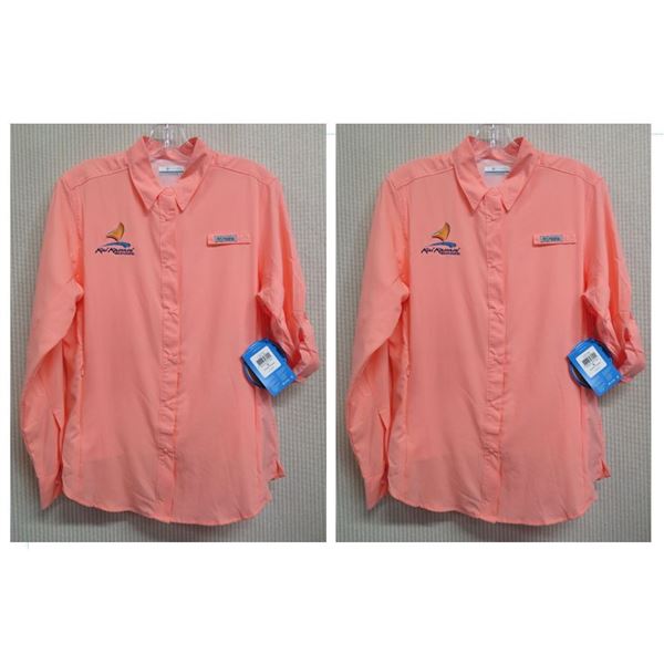 Qty 2 Women's Size S Columbia Tamiami II Women's Pink Shirts