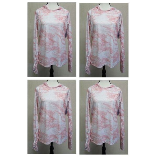 Qty 4 Women's Size XL Columbia Super Tidal Tiki Pink Tee Hoodies
