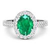Image 3 : 14KT White Gold 1.53ctw Zambian Emerald and Diamond Ring
