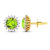 Image 4 : 14KT Yellow Gold 1.72ctw Peridot Topaz and Diamond Earrings