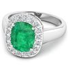 Image 2 : 14KT White Gold 2.5ct Zambian Emerald and Diamond Ring