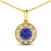 Image 1 : 14KT Yellow Gold 2.02ctw Tanzanite and Diamond Pendant
