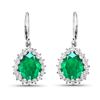 Image 2 : 14KT White Gold 2.88ctw Zambian Emerald and Diamond Earrings