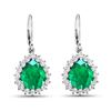 Image 3 : 14KT White Gold 2.88ctw Zambian Emerald and Diamond Earrings